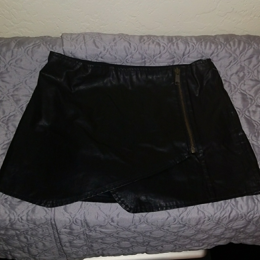 Free People Leather Skort